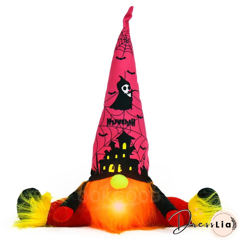 Halloween Plush Gnome Doll With Warm Lights