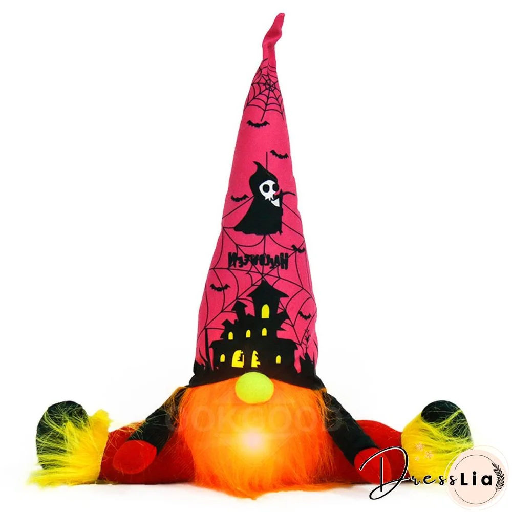 Halloween Plush Gnome Doll With Warm Lights