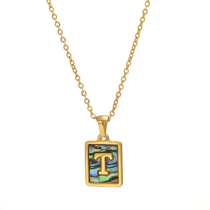 Basic Modern Style Classic Style Letter Titanium Steel Fritillary Plating Pendant Necklace