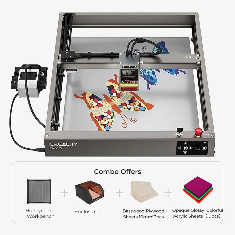 Creality Laser Engraver 40W Output, 240W High Power Falcon2 Laser Engraving  Machine, DIY Laser Cutter and Engraver Machine for Metal and Wood, Paper