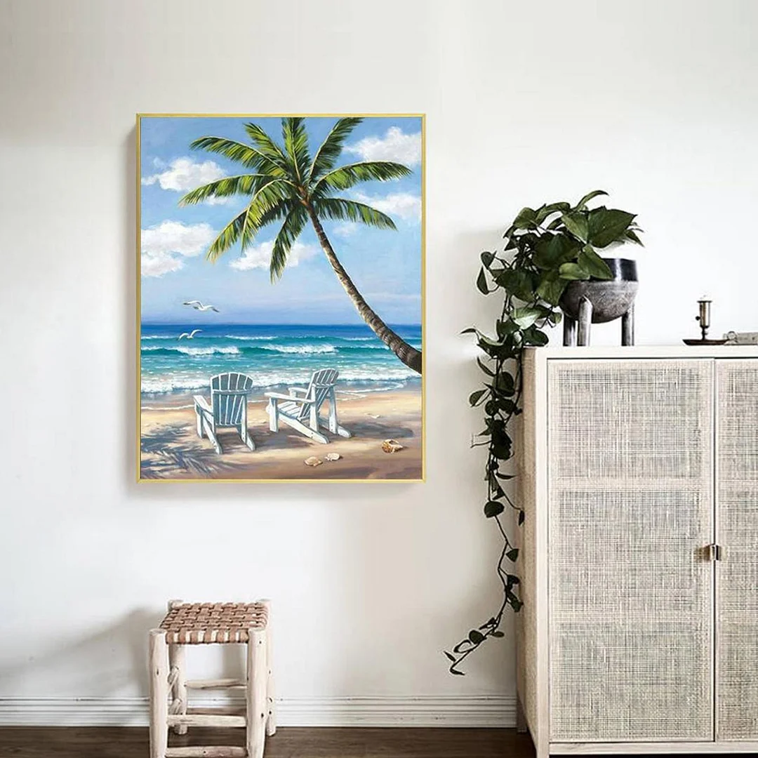 Full Embroidery Beach Counted Cross Stitch 11CT 3 Strand Cotton Needlework