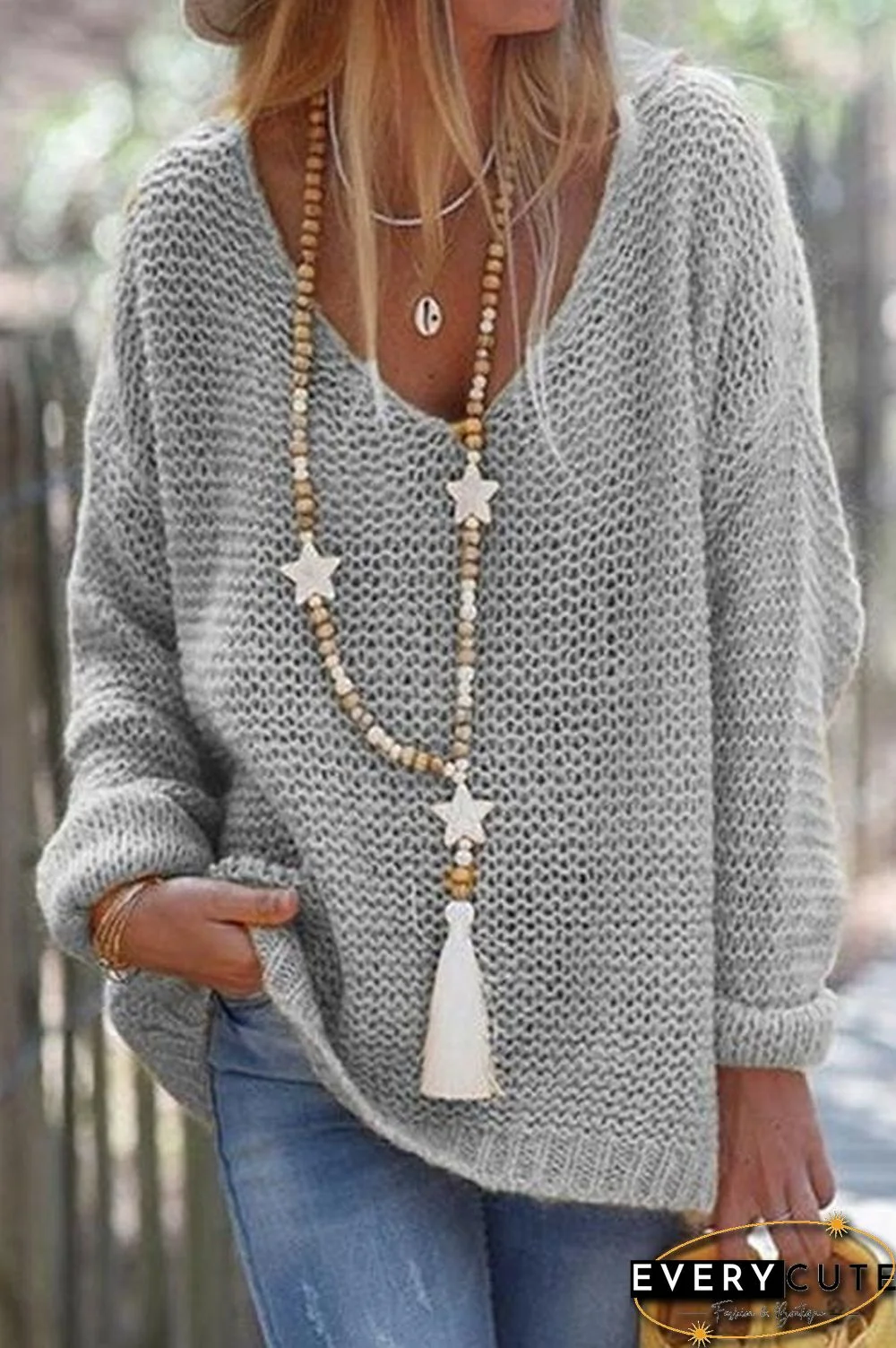 V Neck Loose Sweater