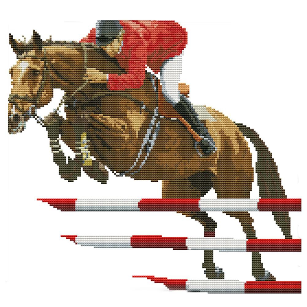 

Equestrian competition - 14CT Stamped Cross Stitch - 38*35cm, 501 Original