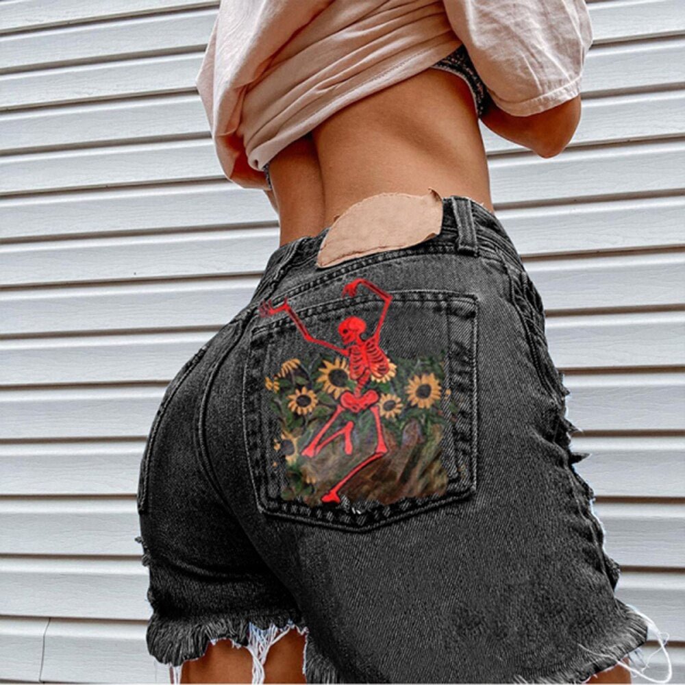 Skinny Jeans Shorts Women Vintage Distressed Denim Shorts Casual Trousers Women Jeans Sexy Buttock Streetwear Hot Short Pants