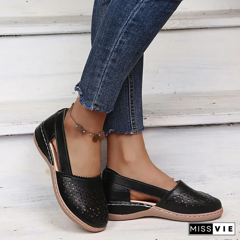 Hollow Pure Color Women Sandals