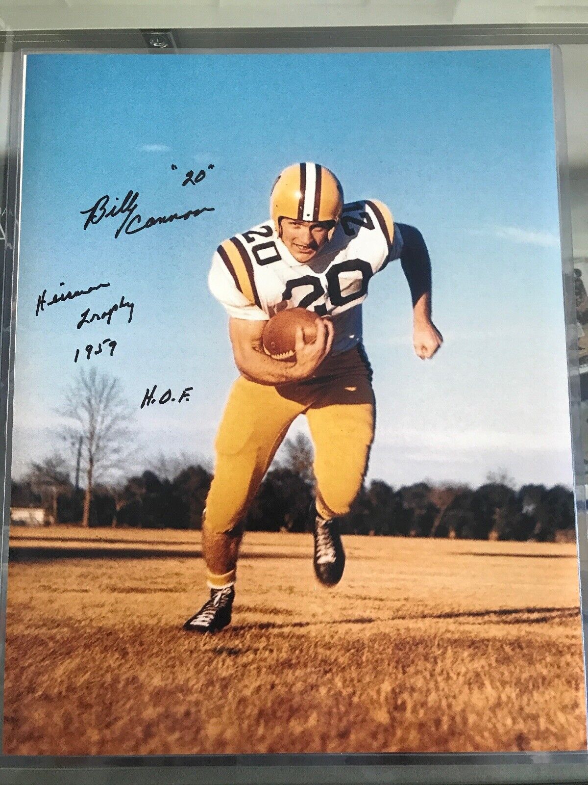 Billy Cannon Signed 11x14 LSU Heisman Trophy Winner 1959 HOF In Person D