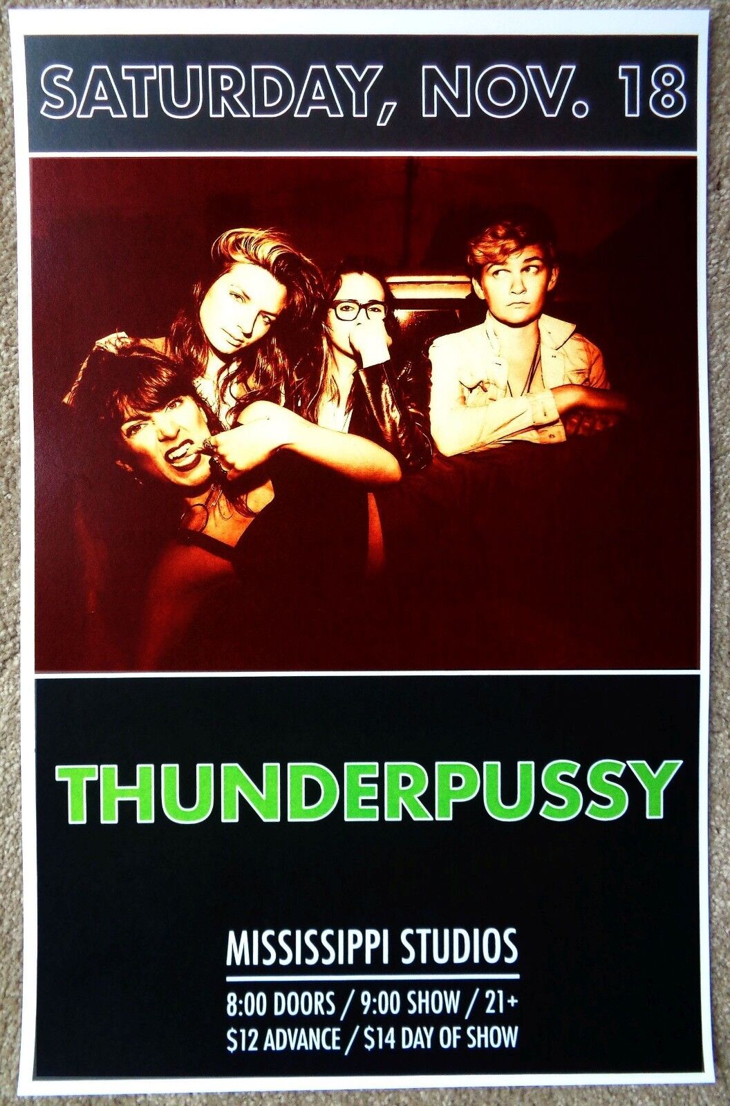 THUNDERPUSSY 2017 Gig POSTER Portland Oregon Concert