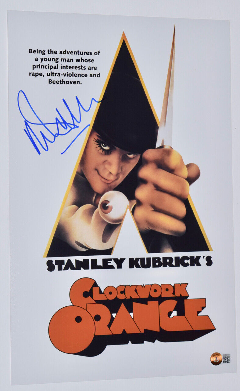 Malcolm McDowell Signed A Clockwork Orange 11x17 Movie Poster Photo Poster painting Beckett COA