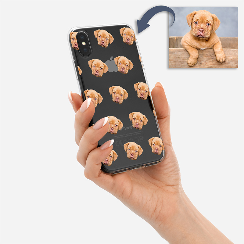 Custom Pet Photo Portrait Phone Case Customizable Transparent Soft Case Pet Gifts iPhone Android Phone