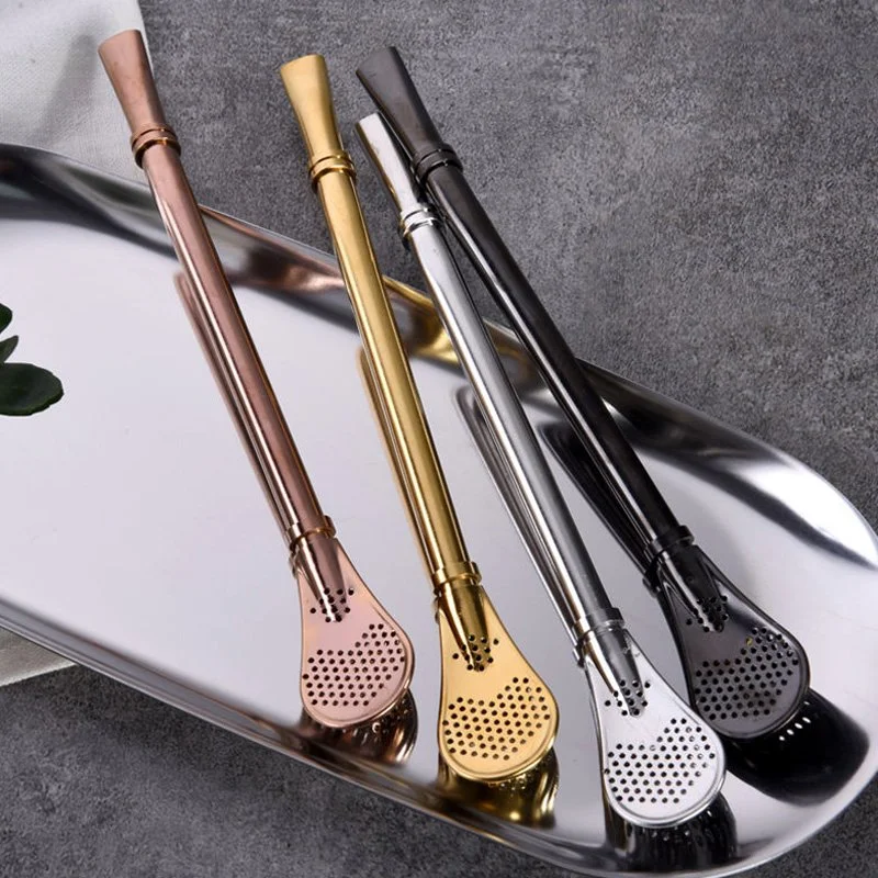 Stainless Steel Straw Filter Spoon Metal