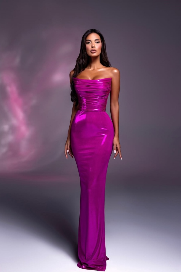 Stylish Strapless Sleeveless High-Waisted Long Mermaid Prom Dress With Pleated | QL0023 Wellcucu