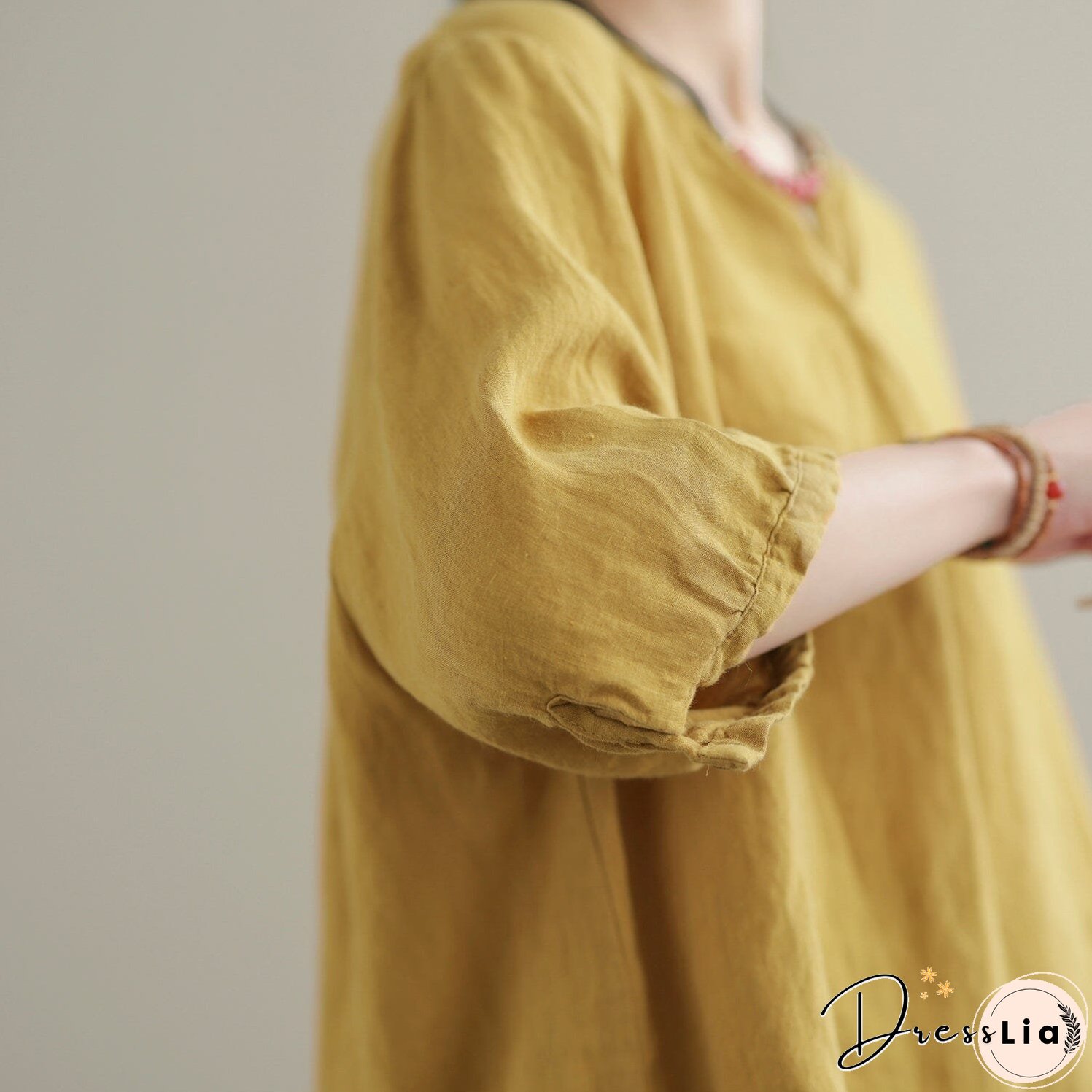 Loose Summer Solid Color Minimalist Casual V-Neck Tops