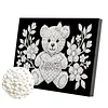 DIY Pearl Painting Love Bear for Home Wall Decor with Frame(20x30cm)