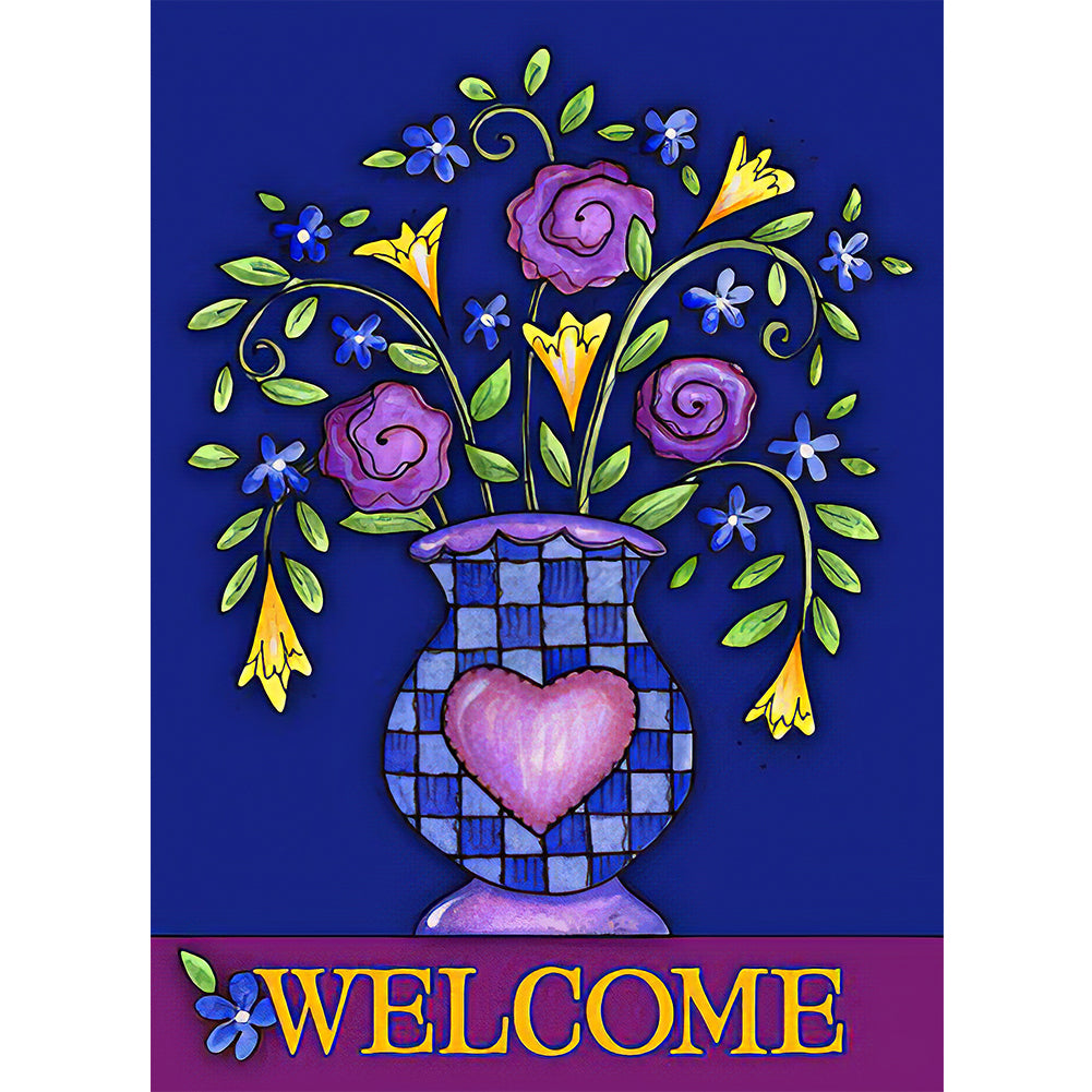 Welcome Word 30*40CM(Canvas) Full Round Drill Diamond Painting