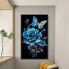 Blue Rose Butterfly-11CT Stamped Cross Stitch 40*65cm