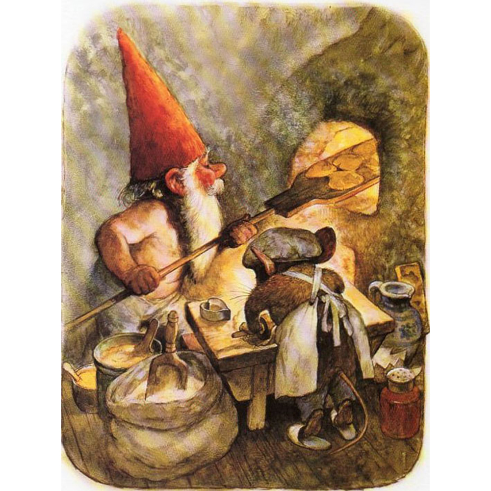 

30*40CM - Round Drill Diamond Painting - Happy Gnome, 501 Original