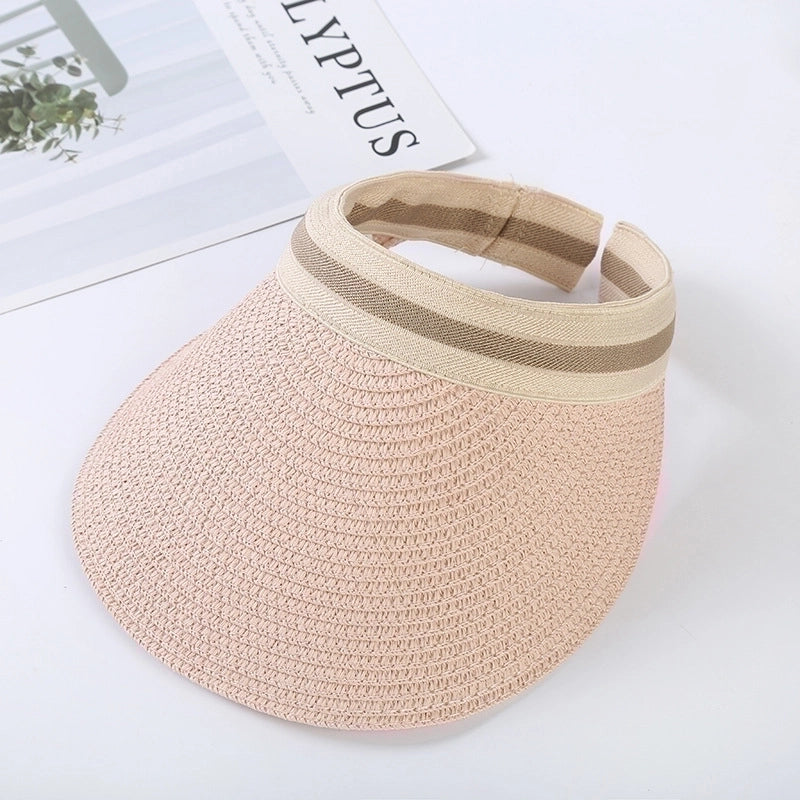 Women’s Lady Minimalist Solid Color Big Eaves Straw Hat