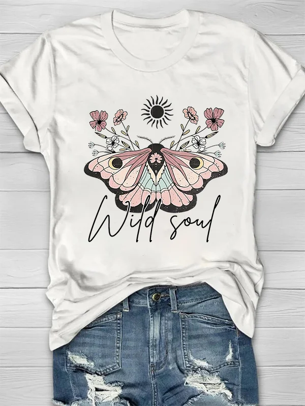 Wild Soul Printed Crew Neck Women's T-shirt