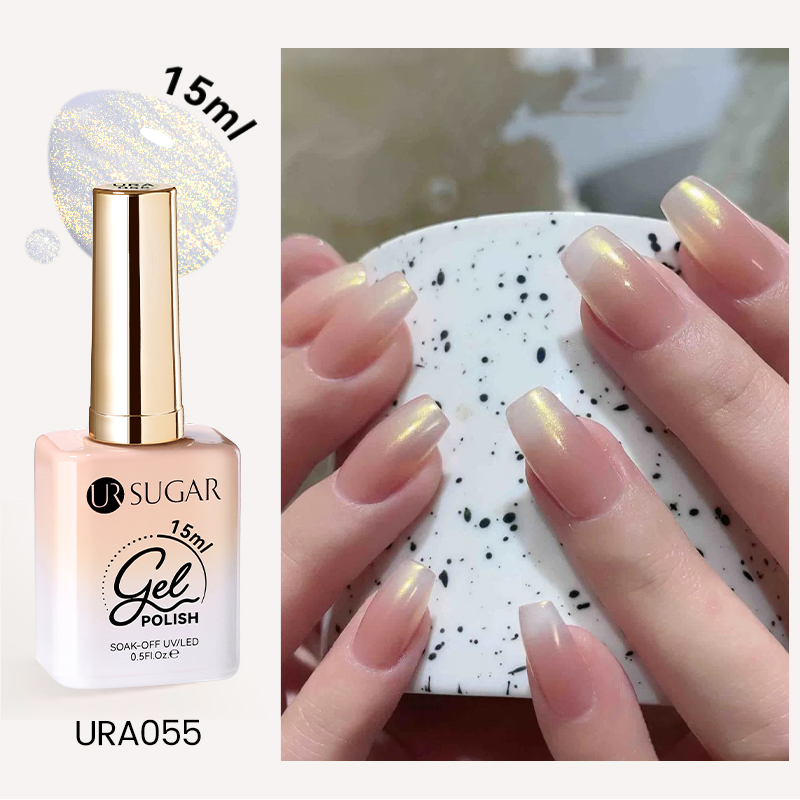 Needmkt UR SUGAR 15ml Champagne Water Light Cat Magnetic Gel Nail Polish Vernis Semi Permanent Soak Off Crystal Gel Polish For Nails