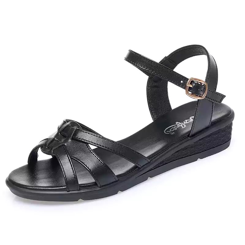 Letclo™ Summer Wedge Simple Women's Leather Sandals letclo Letclo