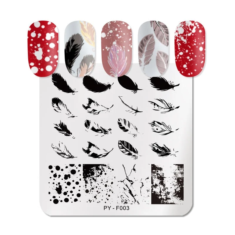 PICT YOU Stamping Plates Kits Striped Line Flowers Stamp Plate Tropical Geometry Lace Halloween Pumpkin Nail  Image Plate-Nail Inspo