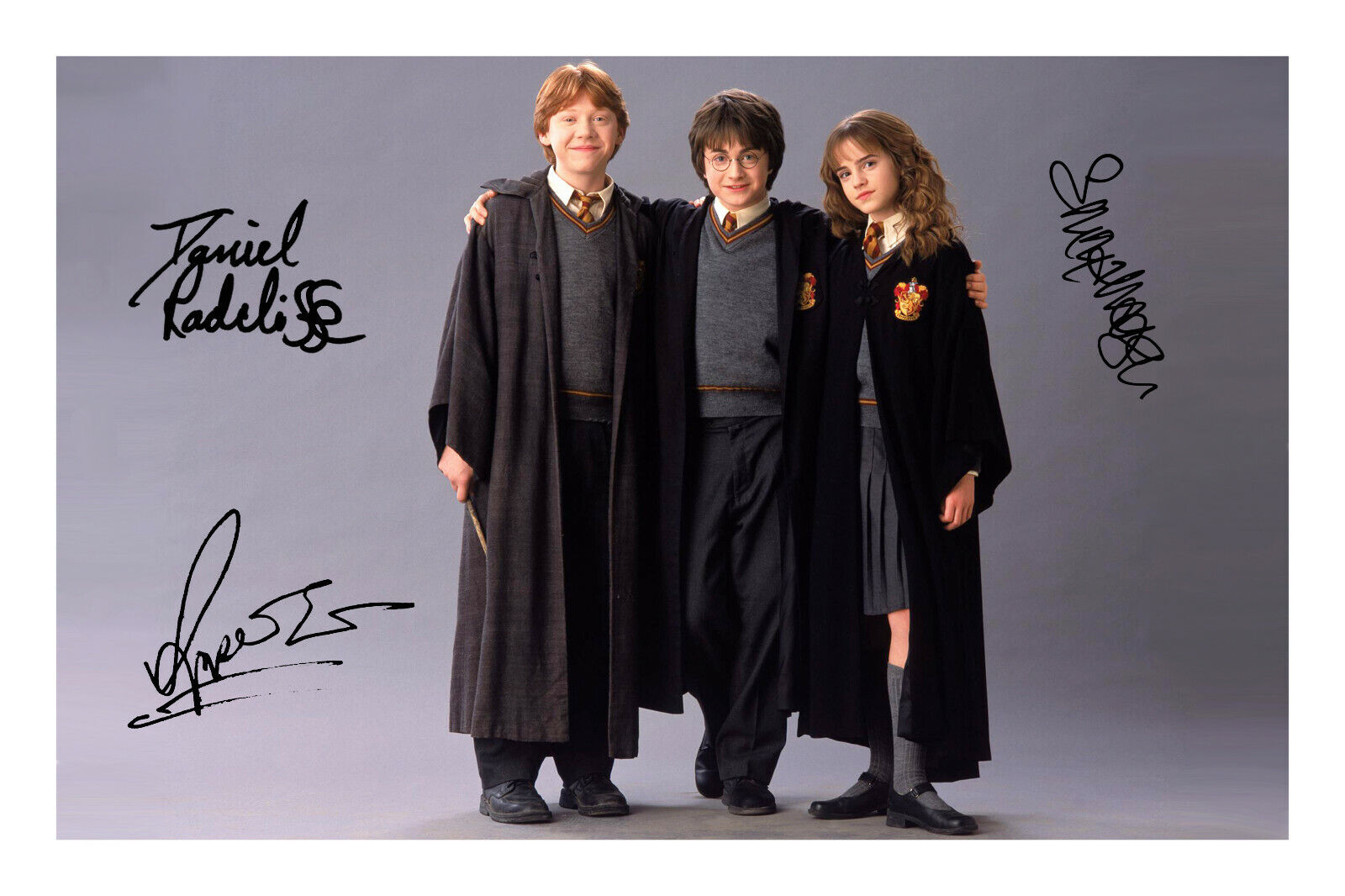 Harry Potter Ron Weasley Hermione Granger Signed A4 Photo Poster painting Print Autograph Cast