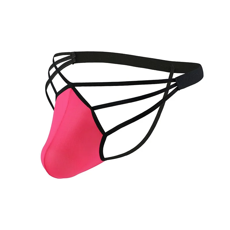 Aonga  Men's  G String Thongs Ice Silk Strap Clubwear Jockstrap Erotic Lingerie T Back Mankini Briefs Homme CMF549 aonga