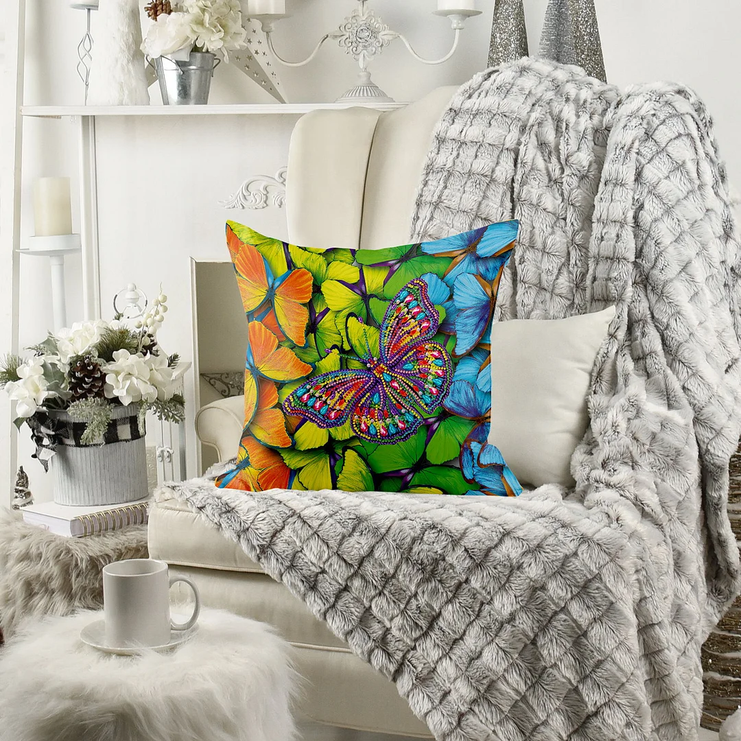5D Mosaic Diamond Pillow Case Drilling Pillow Cover DIY Resin Painting Kit