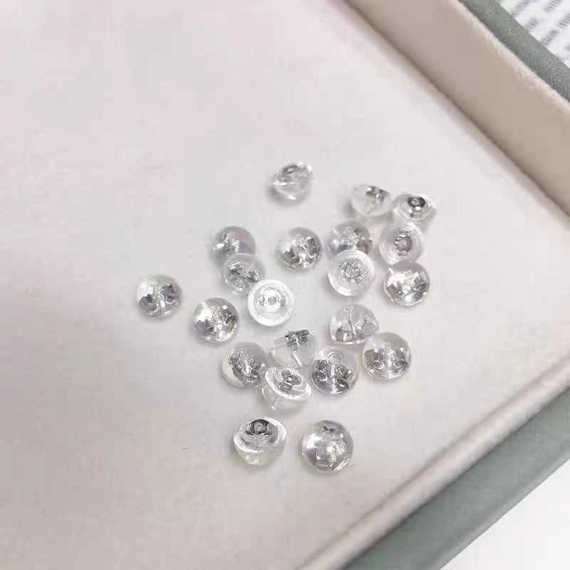 1 Pair Diameter 5mm 925 Sterling Silver Silica Gel Ear Nuts Earring Accessories