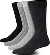 Calvin Klein Men's Dress Socks - Cotton Blend Crew Socks: Patterns and Solids (4 Pack)