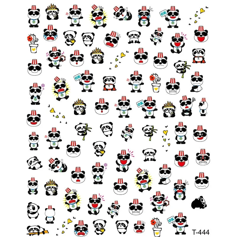 1Pcs Laser Ginkgo Leaf Self-adhesive Nail Sticker Lucky Four-leaf Clover Animal Cartoon Nail Art Sticker Decal Nail Charm Design