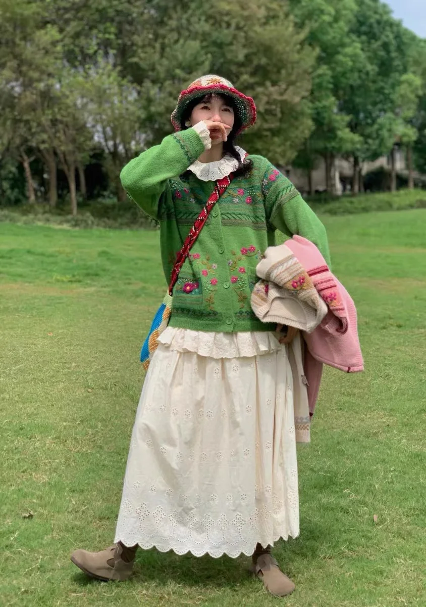 Chicfifth Sweater Women Winter Long Sleeve High Quality Autumn Vintage Top Knitted Cardigan