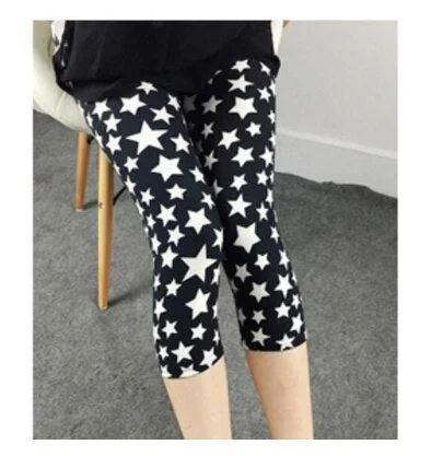 CUHAKCI Workout Women Leggings Summer Balck Jegging High Waist Elastic Capri Fitness Legging Mujer Solid