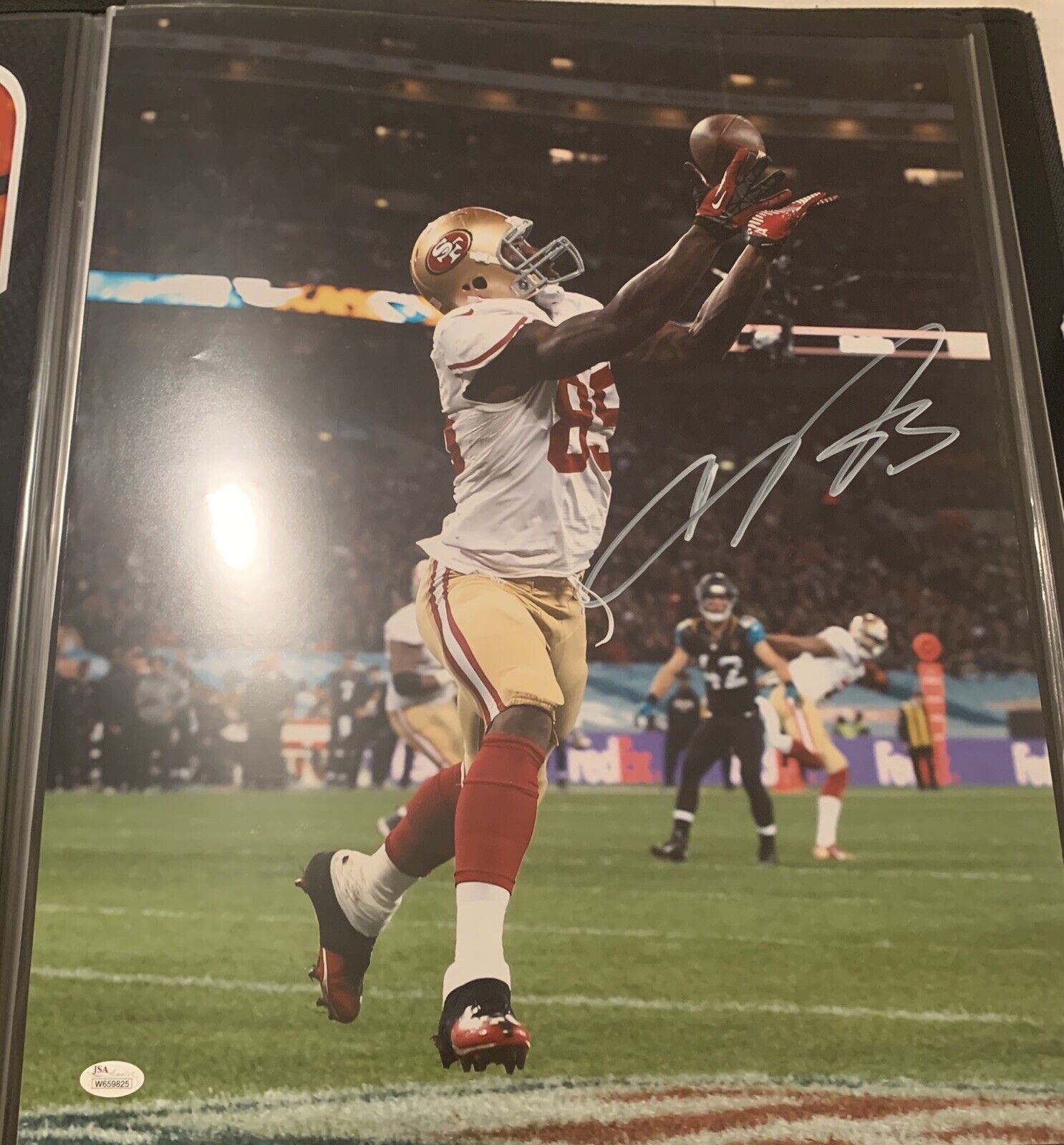 vernon davis Signed Auto 16x20 Pic Photo Poster painting Niners Jsa Coa