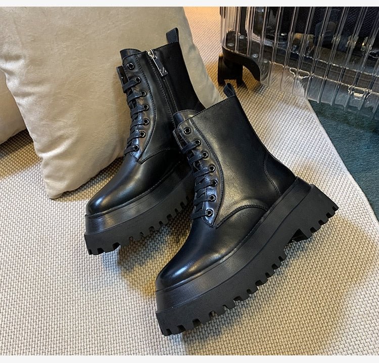 Short Boots Women's 2020 New winter Solid Color women shoes Thin Single women Boots Breathable Platform Increased