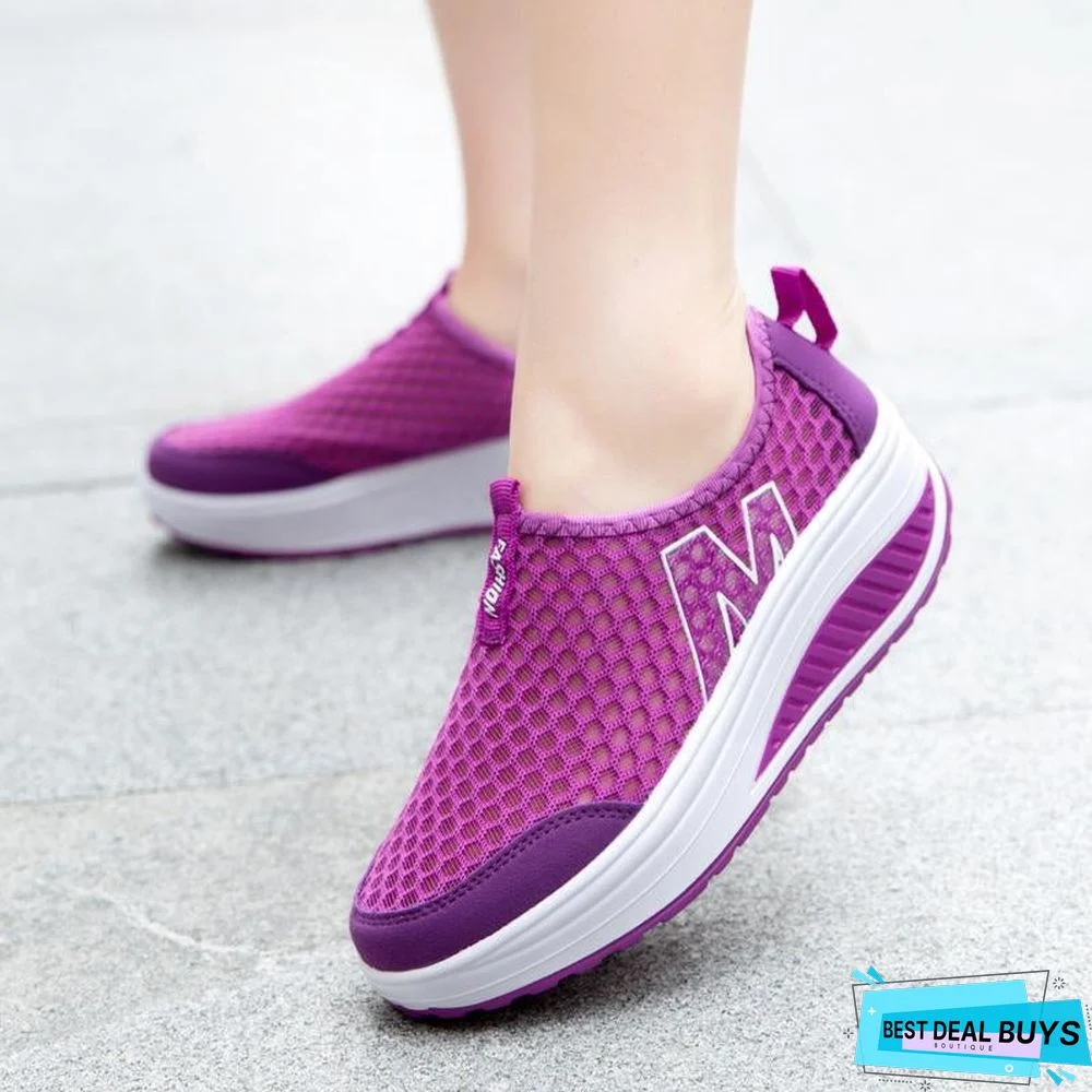 Women's Shoes Casual Breathable Sport Fashion Shoes Walking Flats Height Increasing Women Loafers