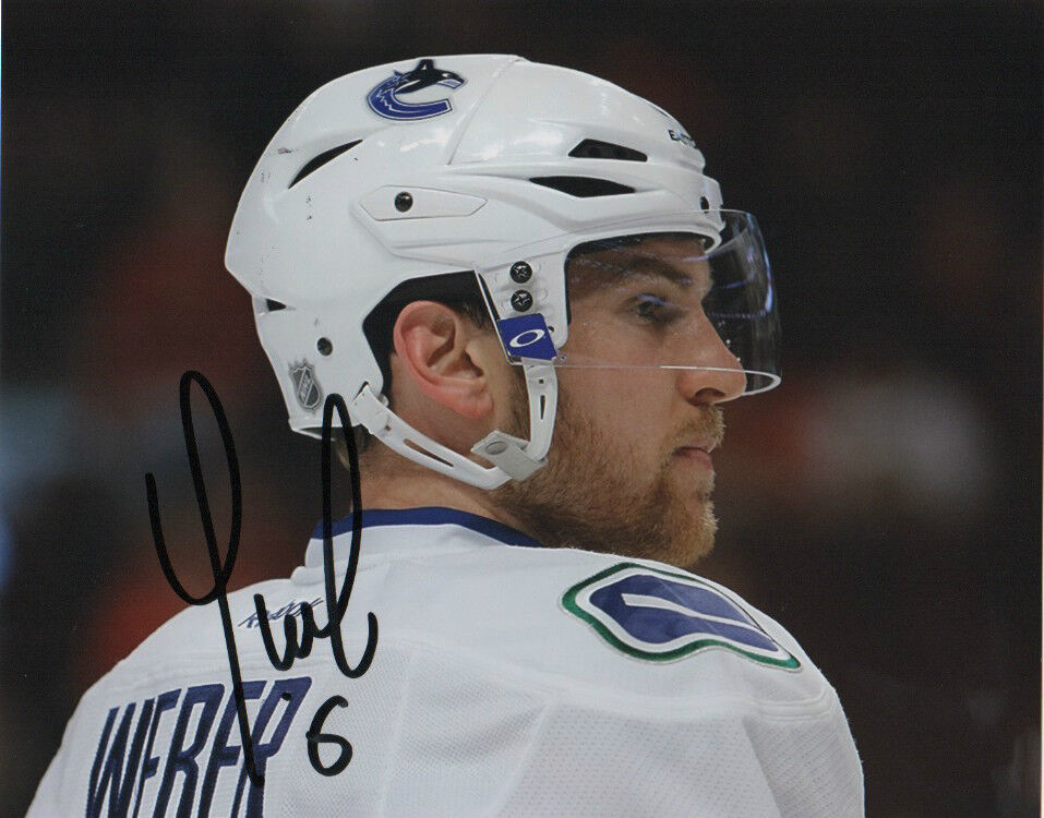 Vancouver Canucks Yannick Weber Signed Autographed 8x10 NHL Photo Poster painting COA D