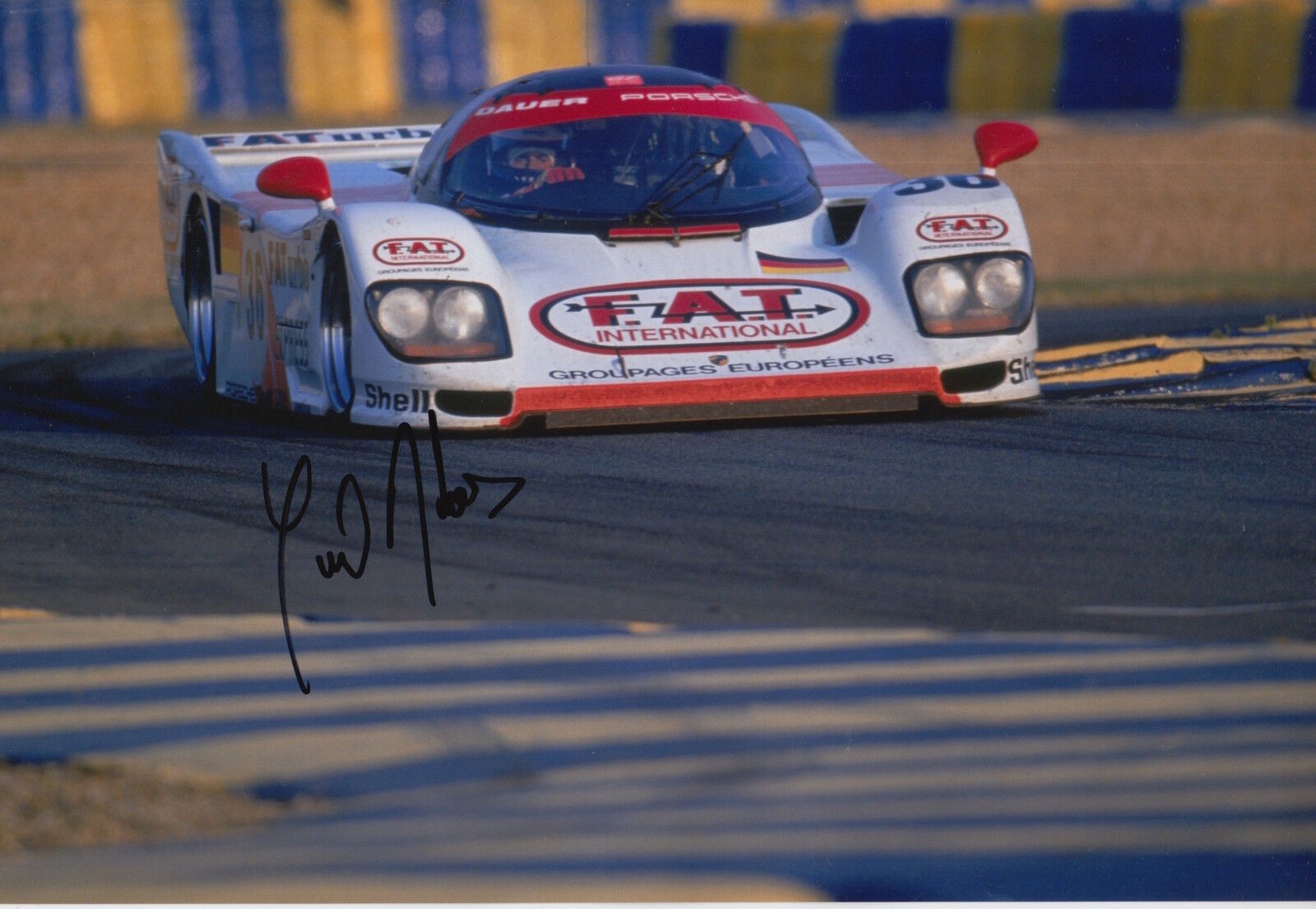 Yannick Dalmas Hand Signed 12x8 Photo Poster painting Le Mans Porsche 2.