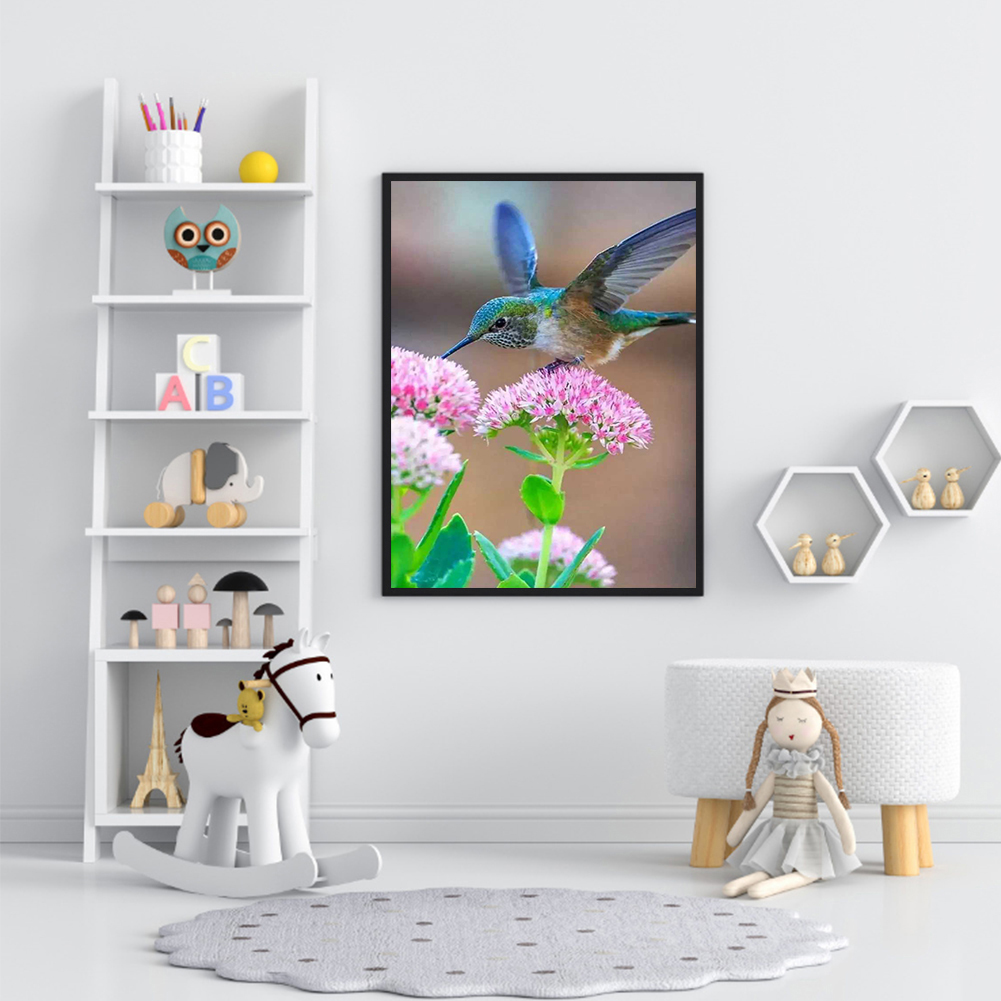 

(Multi-Size) Flowers Hummingbird - Round/Square Drill Diamond Painting - 30*40CM, Square diamond 40*50cm, 501 Original