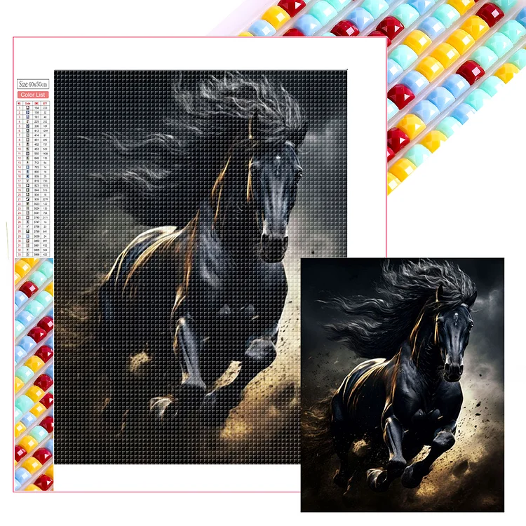 Dark Horse 40*50CM (Canvas) Full Square Drill Diamond Painting gbfke