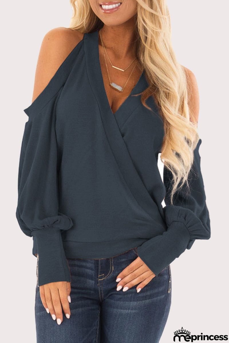 Casual Solid V Neck Tops