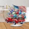 America Flag Car DIY Acrylic Desktop Diamond Art Kit Single-Sided for Home Decor