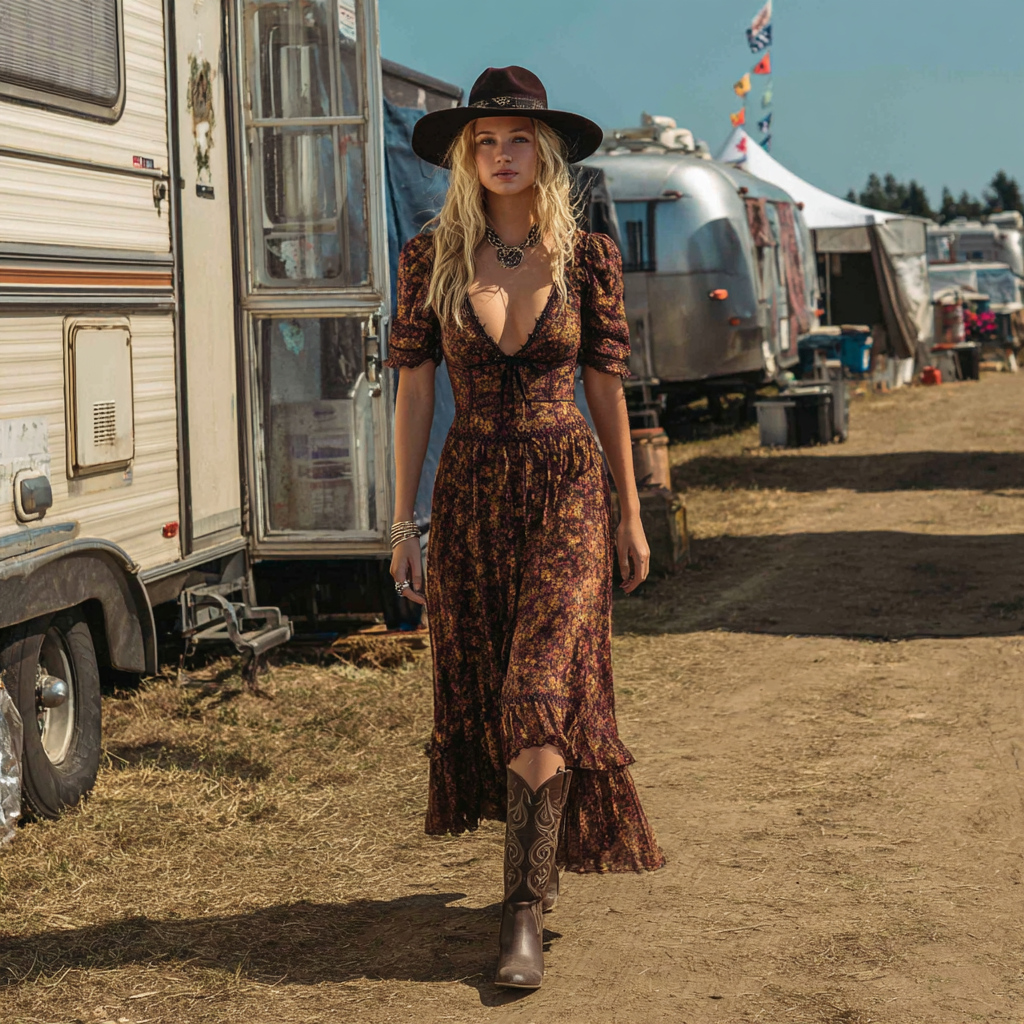 Women's Western Bohemian Vintage Dress