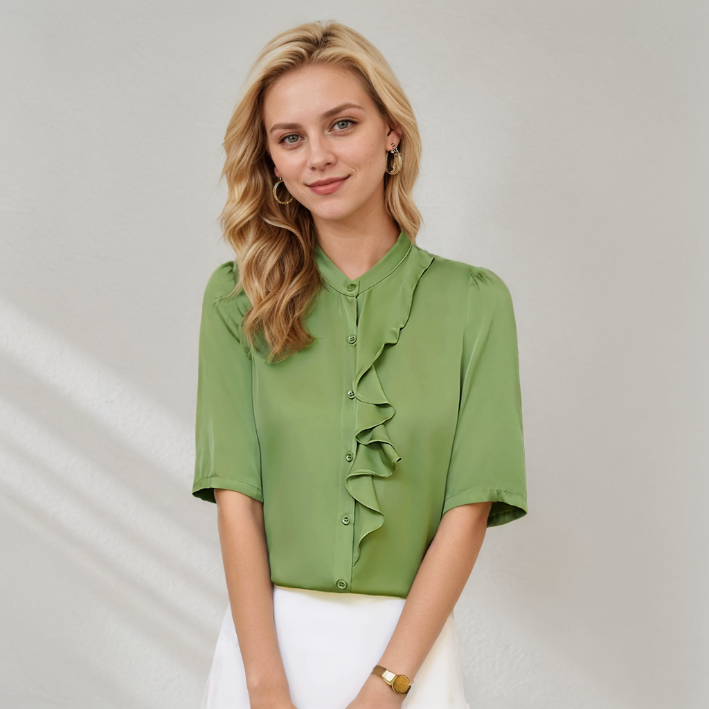 Solid Color Fashion Silk Shirt for Women REAL SILK LIFE