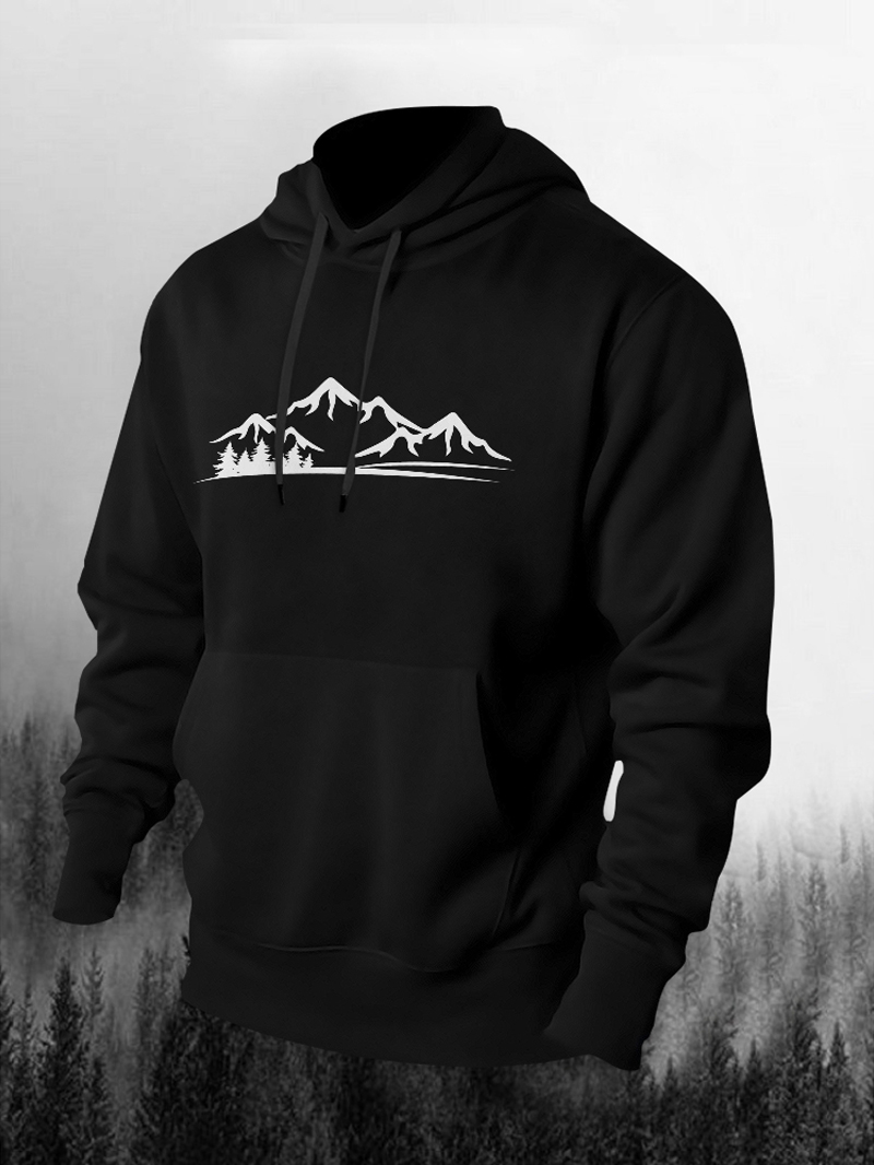 Men's Mountains Scenery Nature Wildlife Hooded Sweatshirt Hoodie