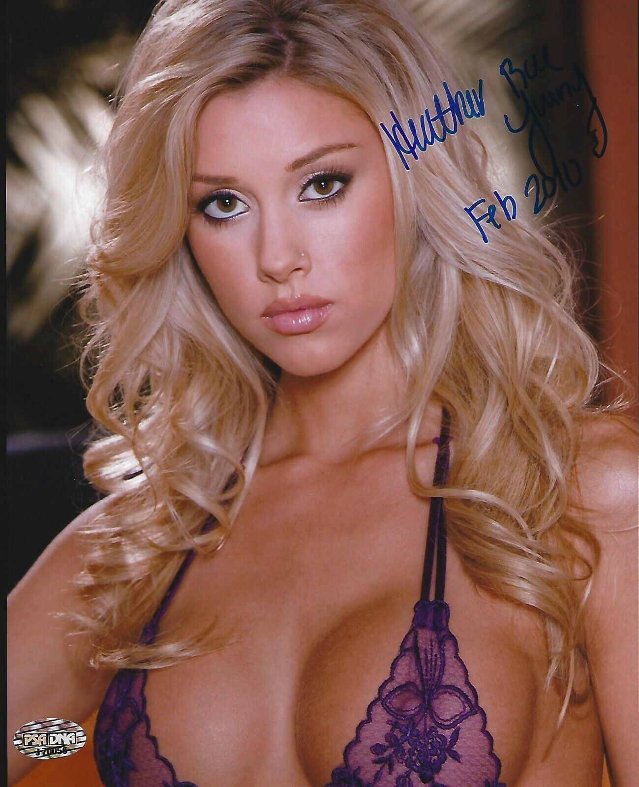 Heather Rae Young Signed Playboy 8x10 Photo Poster painting PSA/DNA COA February 2010 Playmate