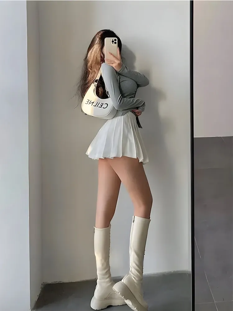 Brownm Tennis Mini Skirt