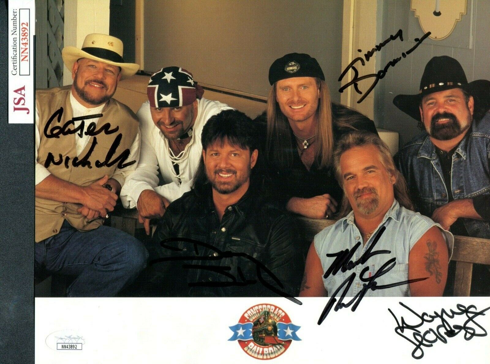 JSA Confederate Railroad Autographed Signed 8x10 Photo Poster painting w/ Concert Ticket TRB 647