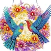 Diamond Painting Acrylic Hummingbird Flower Pendant