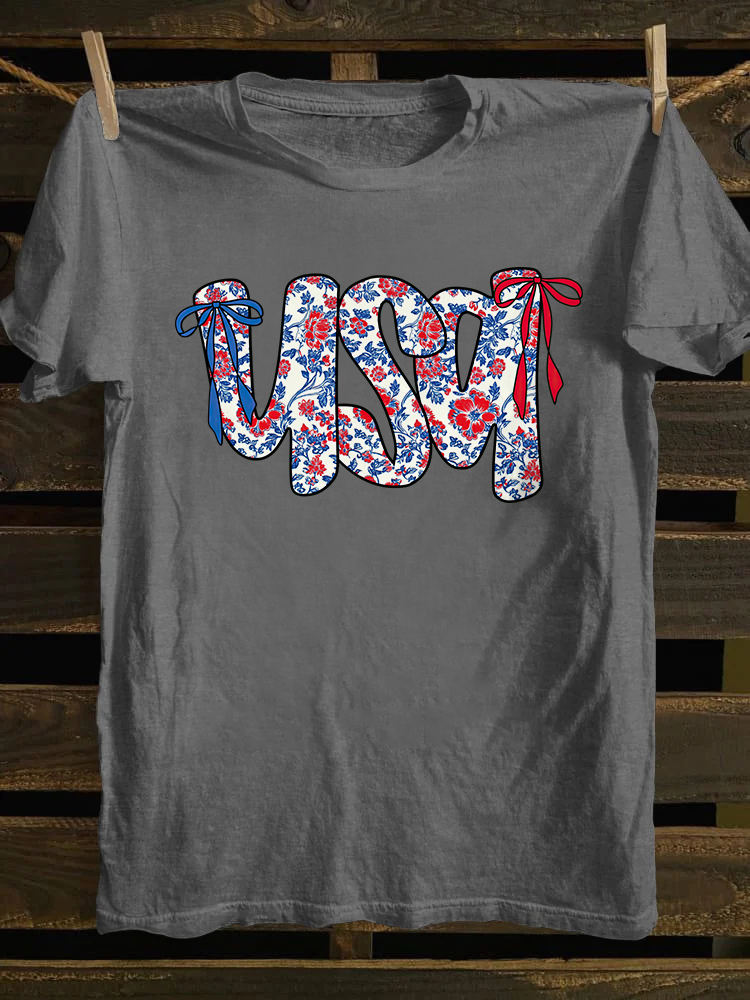 Floral Coquette USA T-shirt